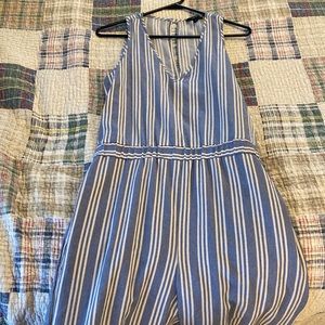 Striped size M capri romper